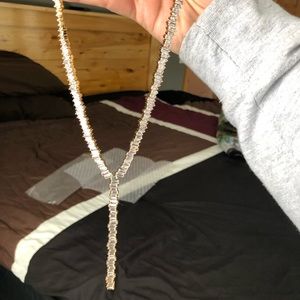 Y shape baguette necklace